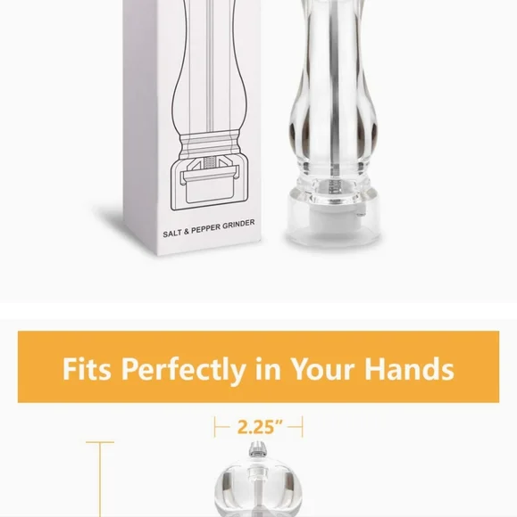 Kaiciuss Salt Pepper Grinder Mill Arcylic - Picture 4 of 9